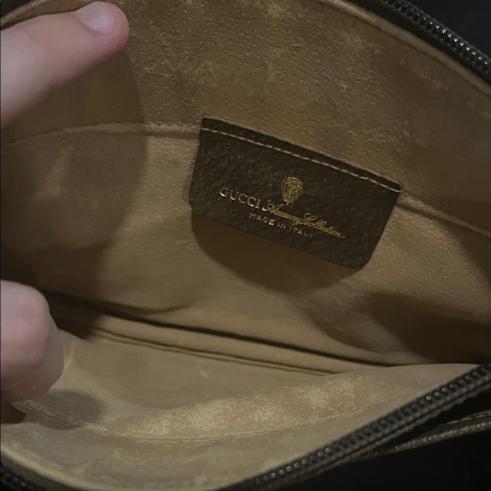 Gucci Brown and Tan GG Monogram Crossbody Bag **Accessory Collection RARE** - Picture 11 of 12